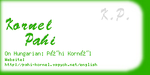 kornel pahi business card